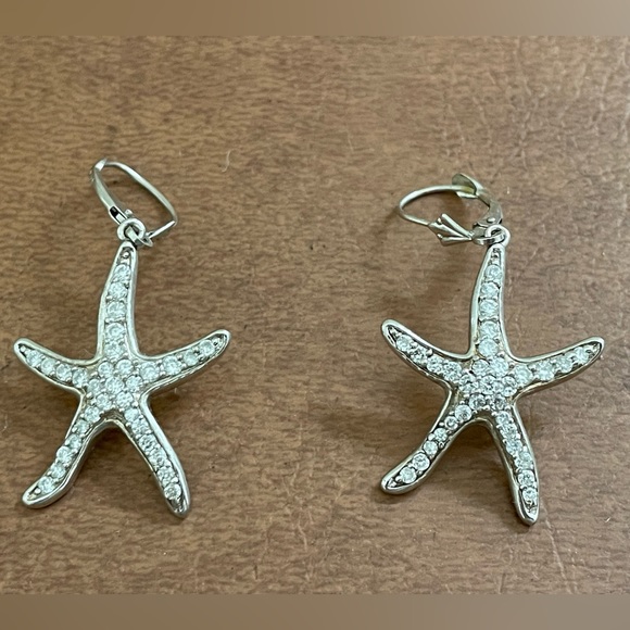 Sterling Silver 925 and crystal starfish pendant and drop earrings- boutique - Picture 12 of 16